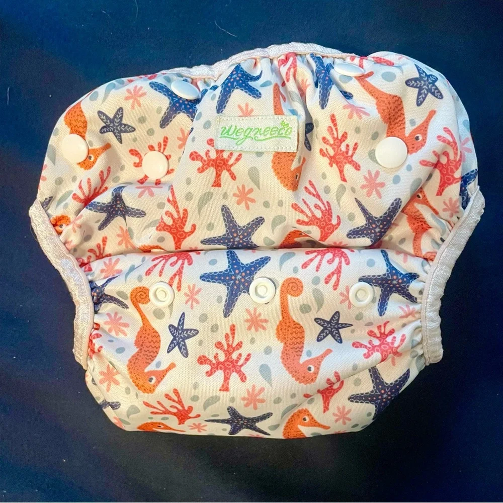 Colorful Starfish and Sea Life Kids Swim Diapers